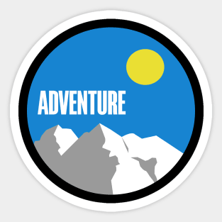 Adventure in the icy mountains Sticker